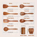 9-Piece Teak Wooden Cooking Utensil Set with Holder