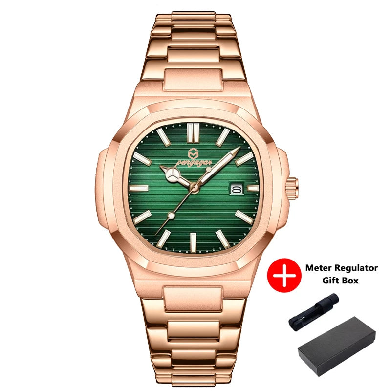 2026 Luxury Military Square Men's Watch - Waterproof Luminous Date Week Quartz