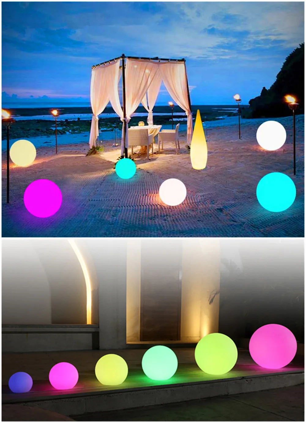 DACHAN Waterproof RGB LED Garden Ball Light - Outdoor Decorative Sphere