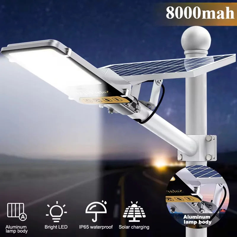 Vabena Aluminum 8000mAh Solar Street Light - Outdoor LED Wall Lamp