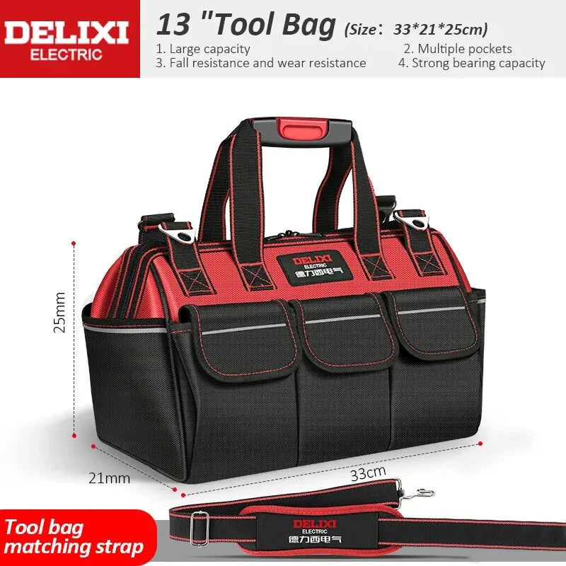 DELIXI ELECTRIC Multifunctional Waterproof Tool Bag - Durable Professional Storage
