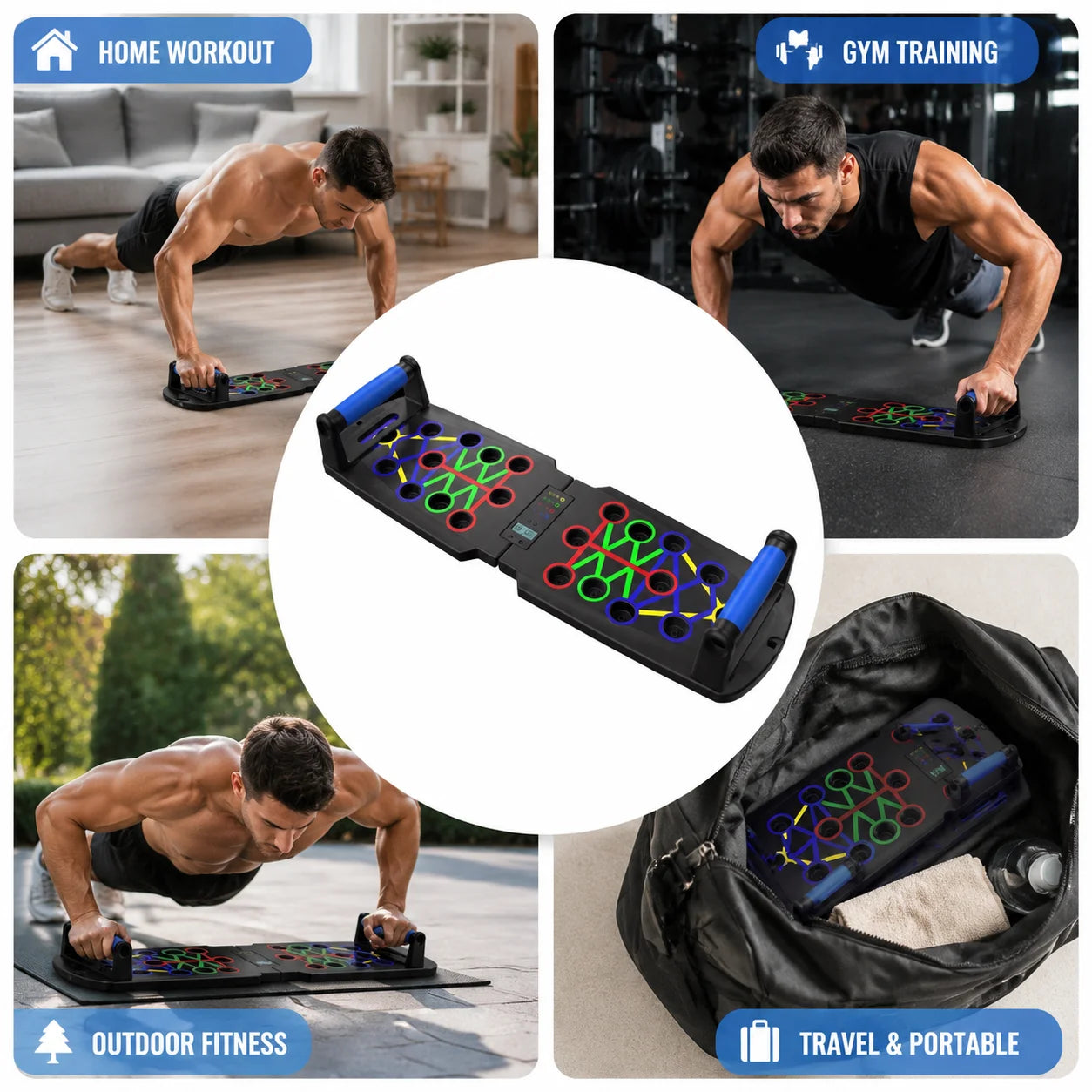 Portable Push-up Board Set | Home Gym Fitness Equipment for Full Body Workout