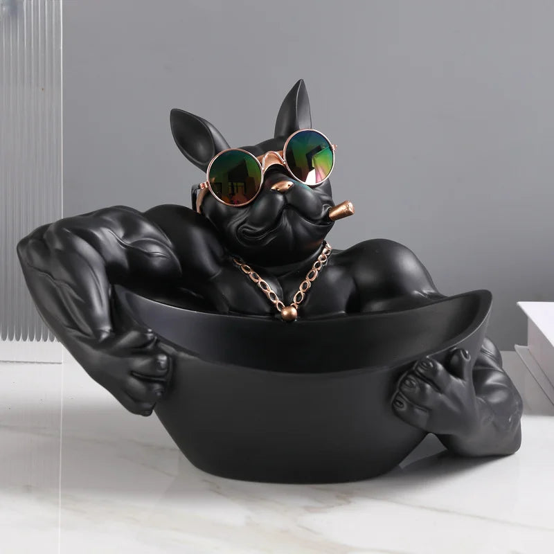 Elegant Dog Figurine Storage Box - Stylish Pet Decor & Organizer