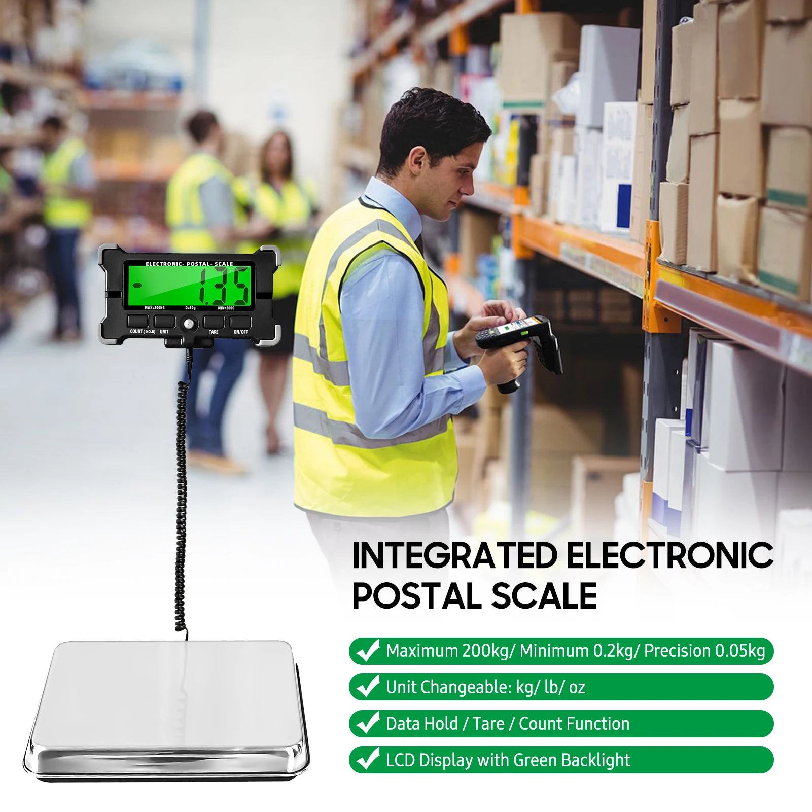 PS21 Digital Floor Scale 200KG | Vabena Electronic Shipping Scale