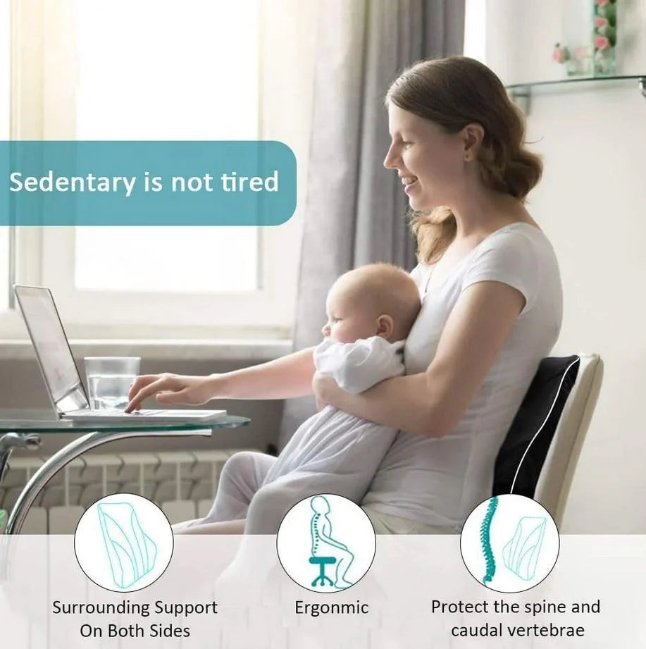 Ergonomic Memory Foam Lumbar Support Pillow - Car, Office & Home Back Pain Relief