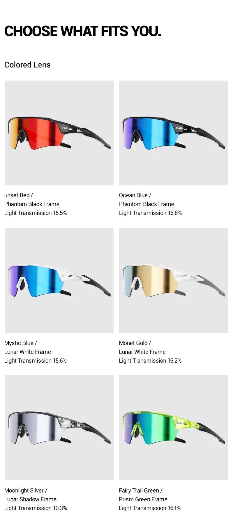 Kapvoe Photochromic Cycling Sunglasses UV400 MTB Road Bike Goggles Men Women