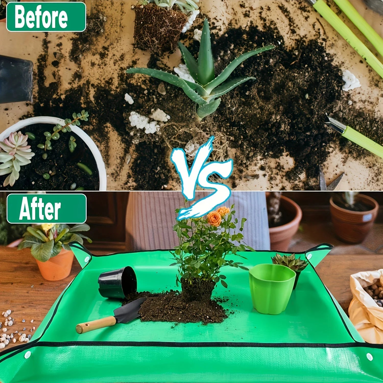 Waterproof Foldable Gardening Mat - Indoor & Outdoor Leak-Proof Potting Tray (1/2/5/10 Pack)