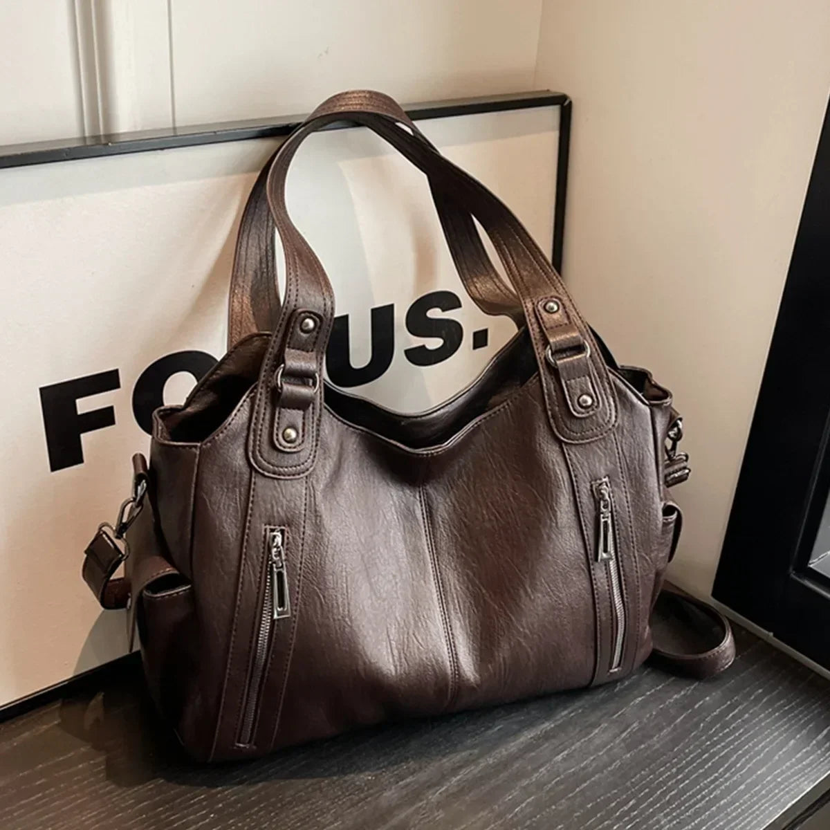 Vabena 2026 Soft Interior Shoulder Bags - High Quality Contrasting PU Handbags
