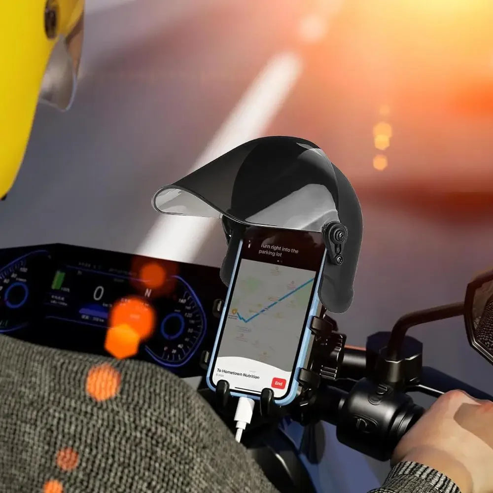 Motorcycle Phone Mount - Waterproof with Sunshade & Rain Protection