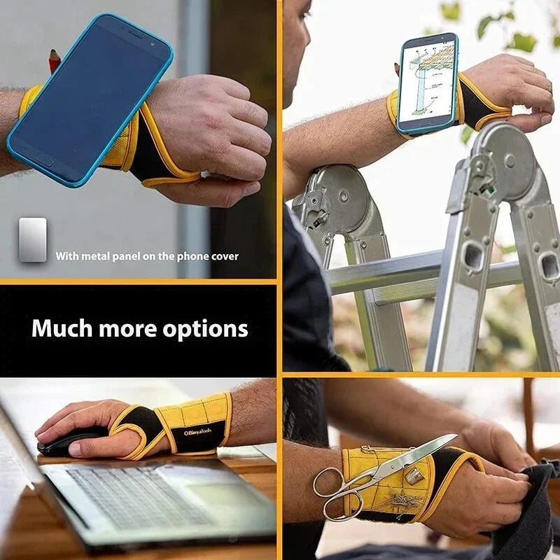 Magnetic Wristband Tool Holder with 9 Powerful Magnets for Screws, Nails, Bits
