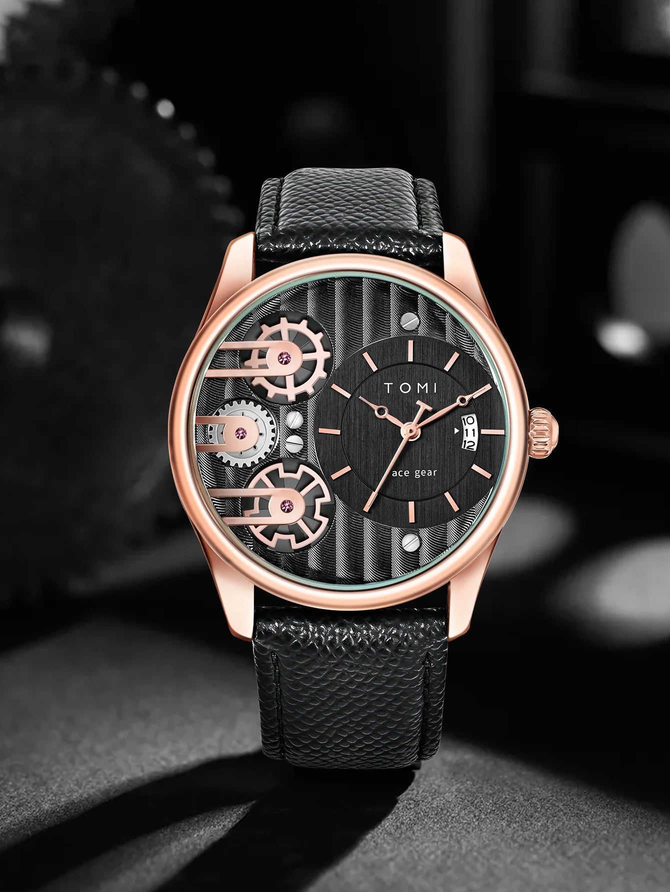 TOMI Men's Luxury Quartz Watch Gift Set - Detachable Strap