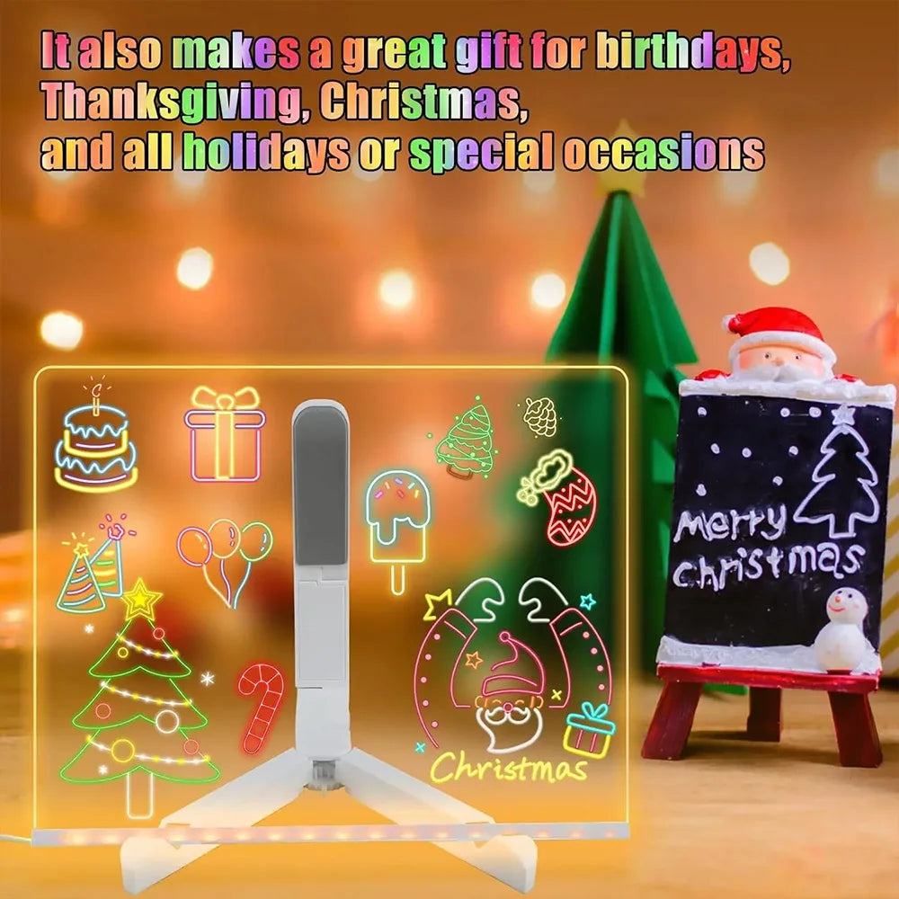LED Note Board & Night Light | RGB Erasable Drawing Board for Kids