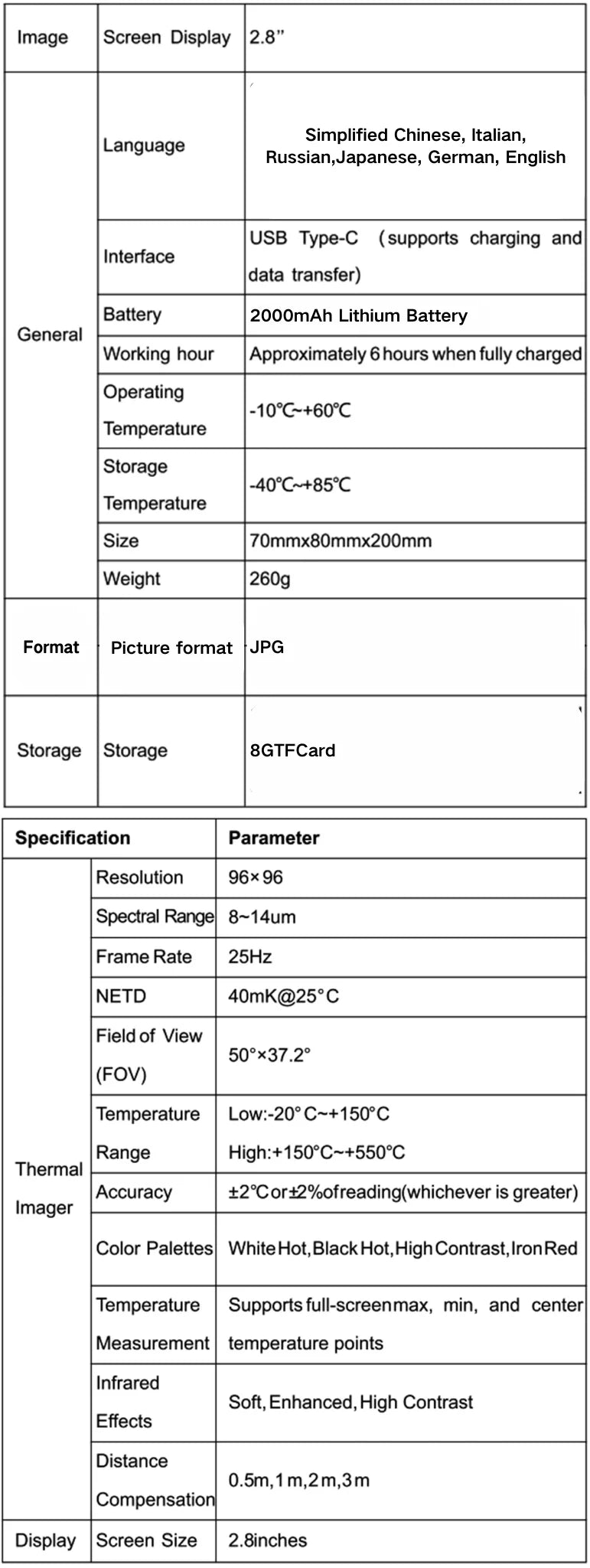 HABOTEST HT821A Rugged Rechargeable Thermal Camera | Wide Range Imaging