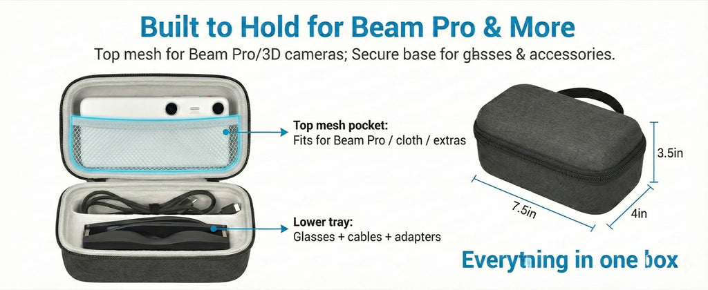 AR Glasses Hard Case for XREAL One Pro/Air/2, RayNeo Air 3s/Pro & Beam Pro 3 Box