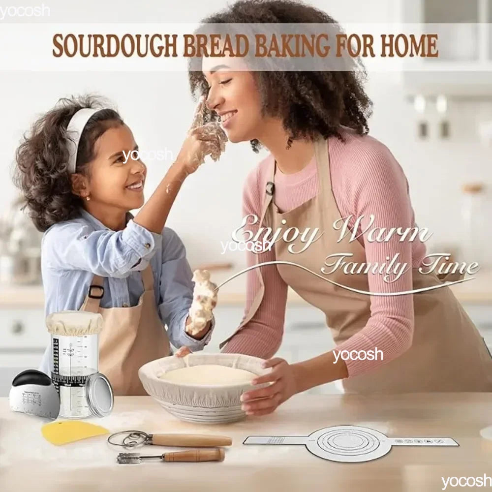 Professional Sourdough Baking Tools Set - Starter Jar, Mat & Knife