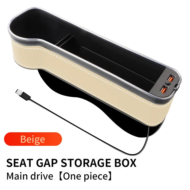 Car Seat Gap Filler & Organizer with LED & Dual USB