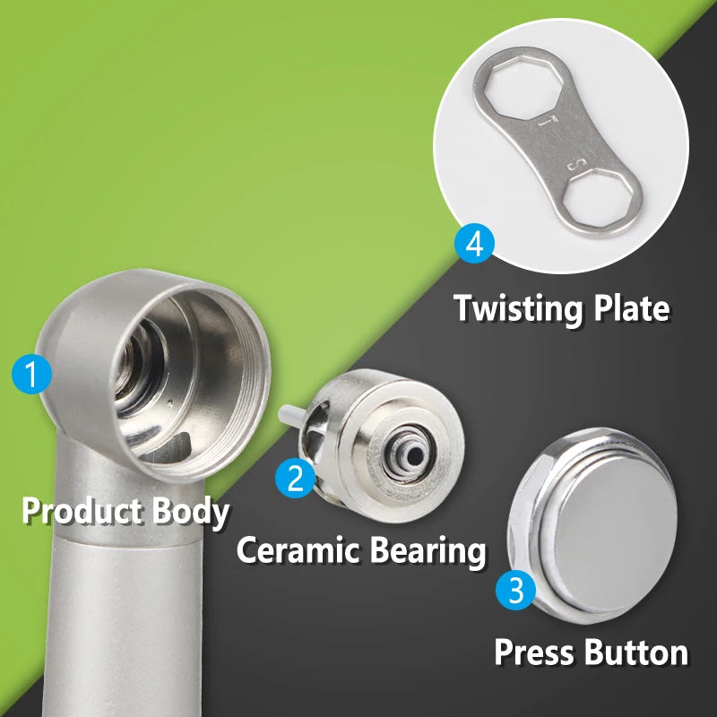 Vabena LED High-Speed Dental Handpiece | E-Generator Push Button Turbine