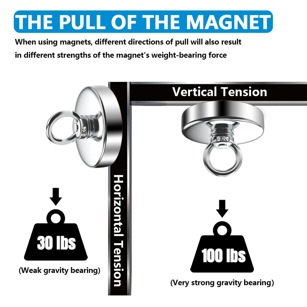 Vabena N52 Heavy-Duty Neodymium Salvage Magnet - Strongest Recovery Tool