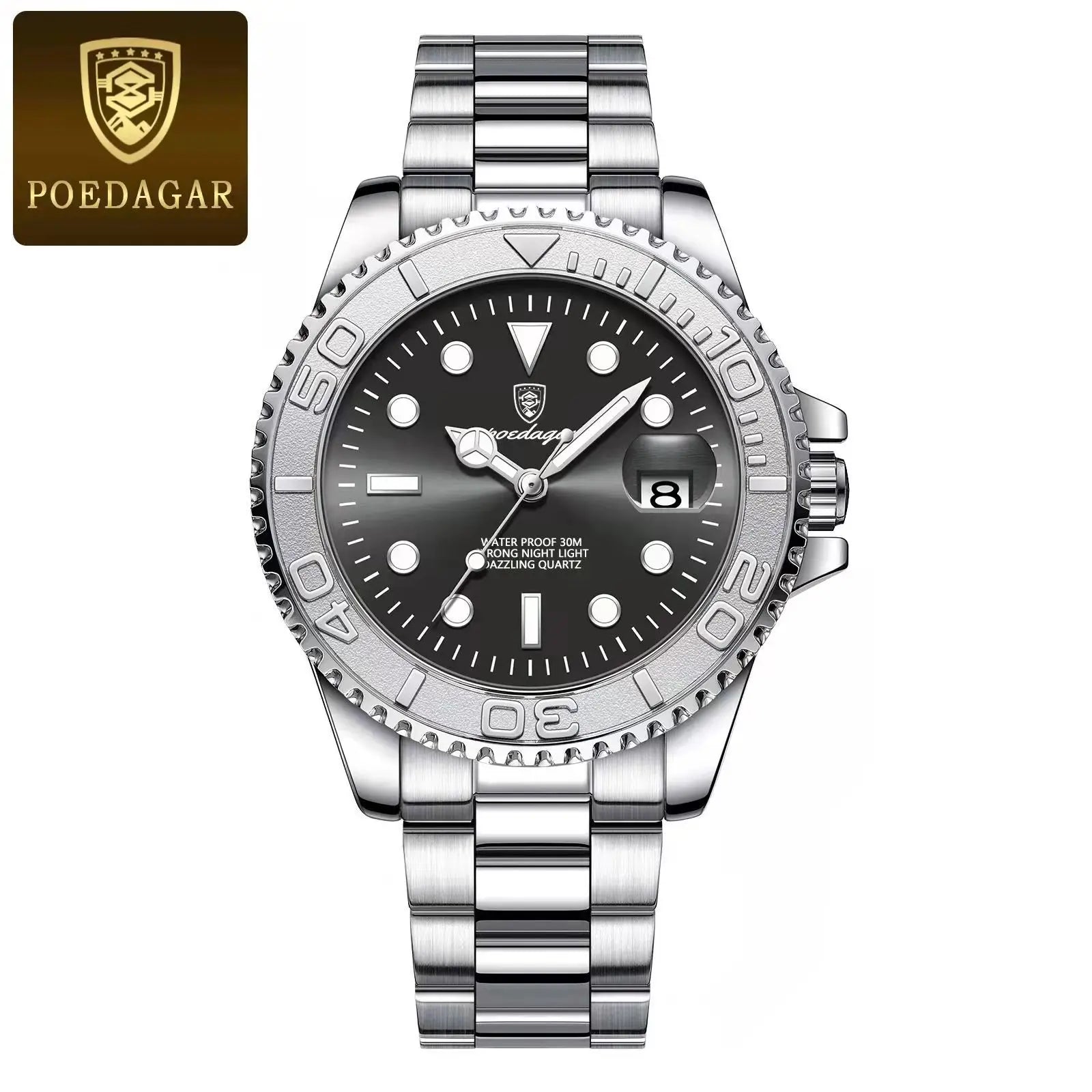 POEDAGAR Luxury Men's Quartz Watch - Waterproof & Luminous Date