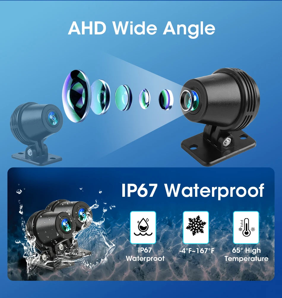 Jansite 8.1" 4K Motorcycle DVR Monitor with CarPlay & GPS