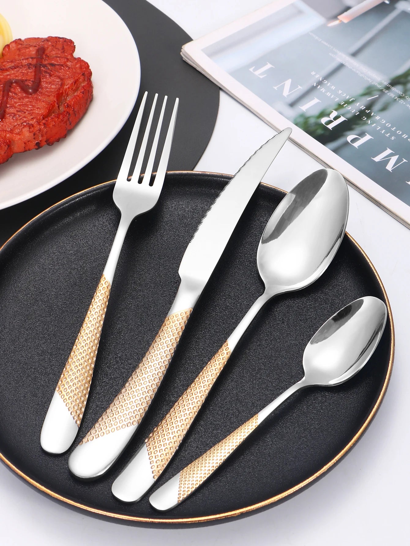 Vabena 24pc Star Stainless Steel Cutlery Set | Elegant Dining Silverware