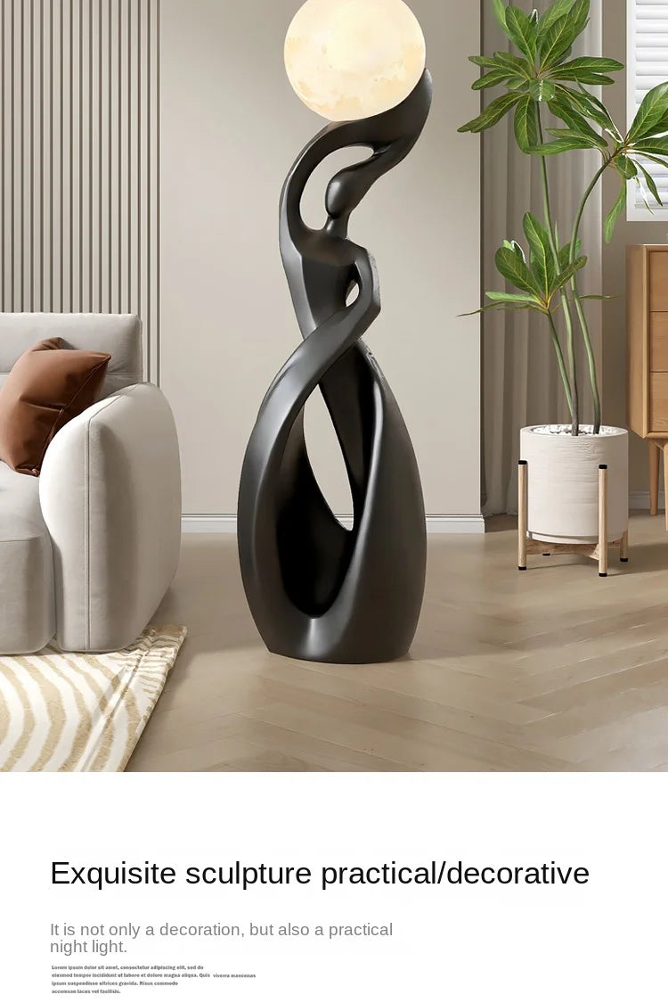 Nordic Abstract Luminous Floor Sculpture | Artistic Illumination