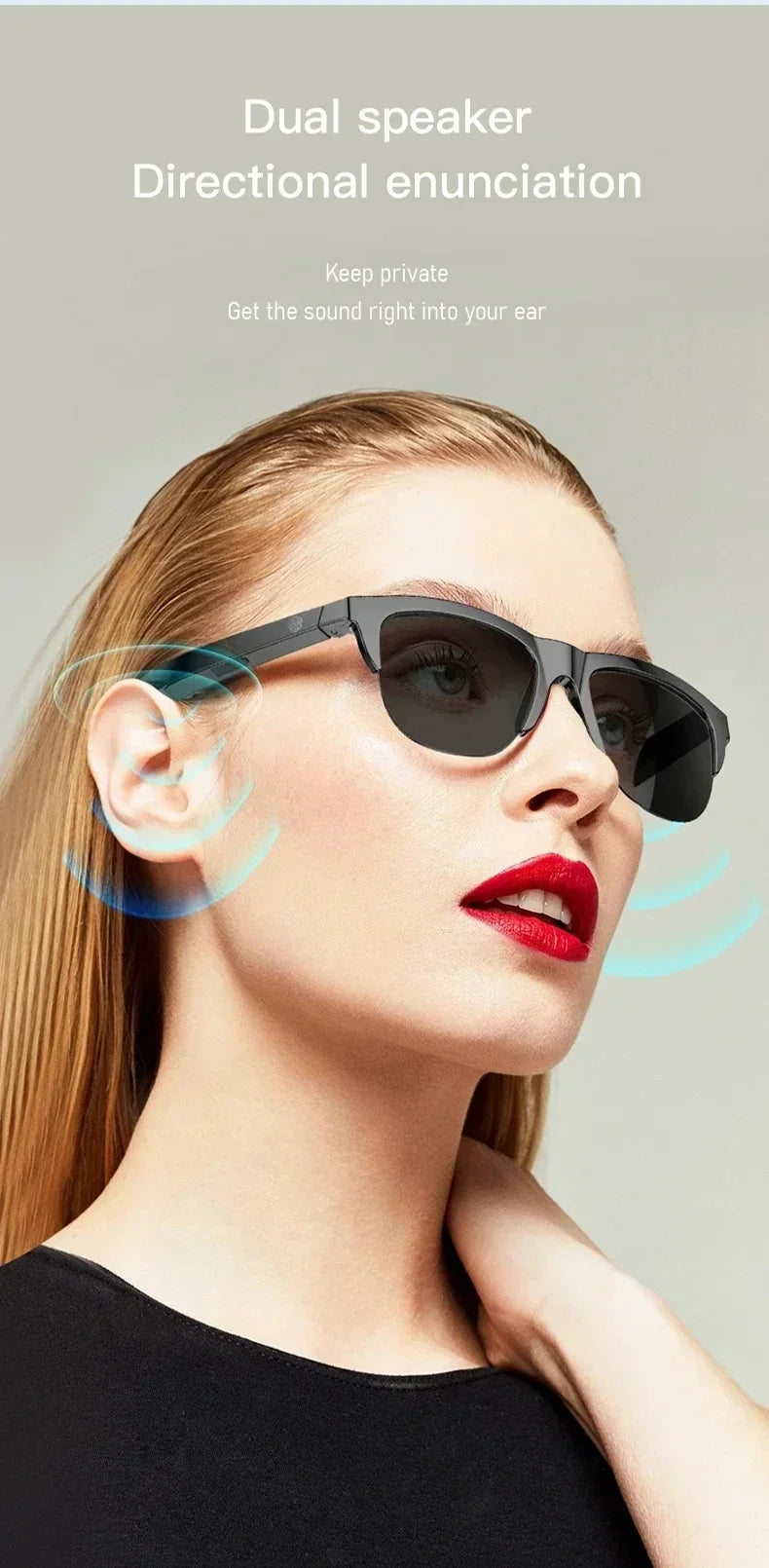 DIXSG Smart Sunglasses with Bluetooth Audio & Blue Light Protection