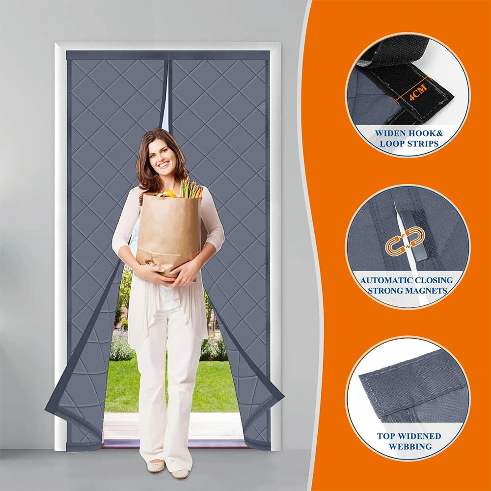 Magnetic Thermal Door Curtain - Energy Saving & Privacy Barrier