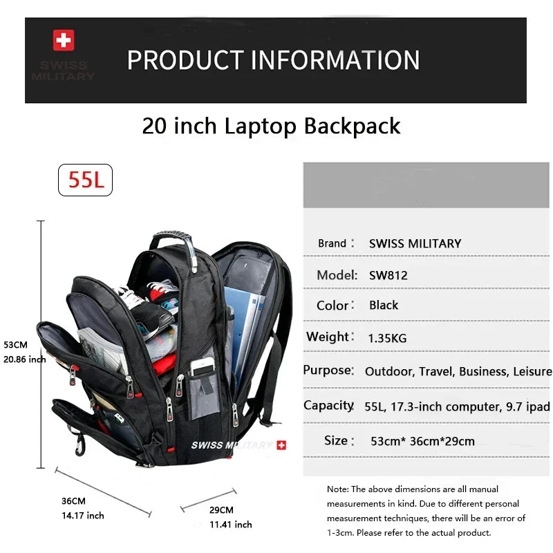 SWISS MILITARY Heavy-Duty Travel Backpack | Durable & Spacious