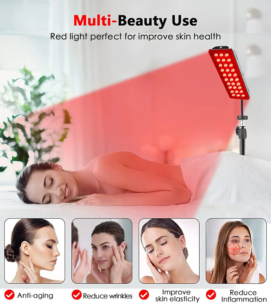 LED Red Light Therapy Lamp for Full Body & Face - Near Infrared for Joint Pain, Muscle Relief & Beauty