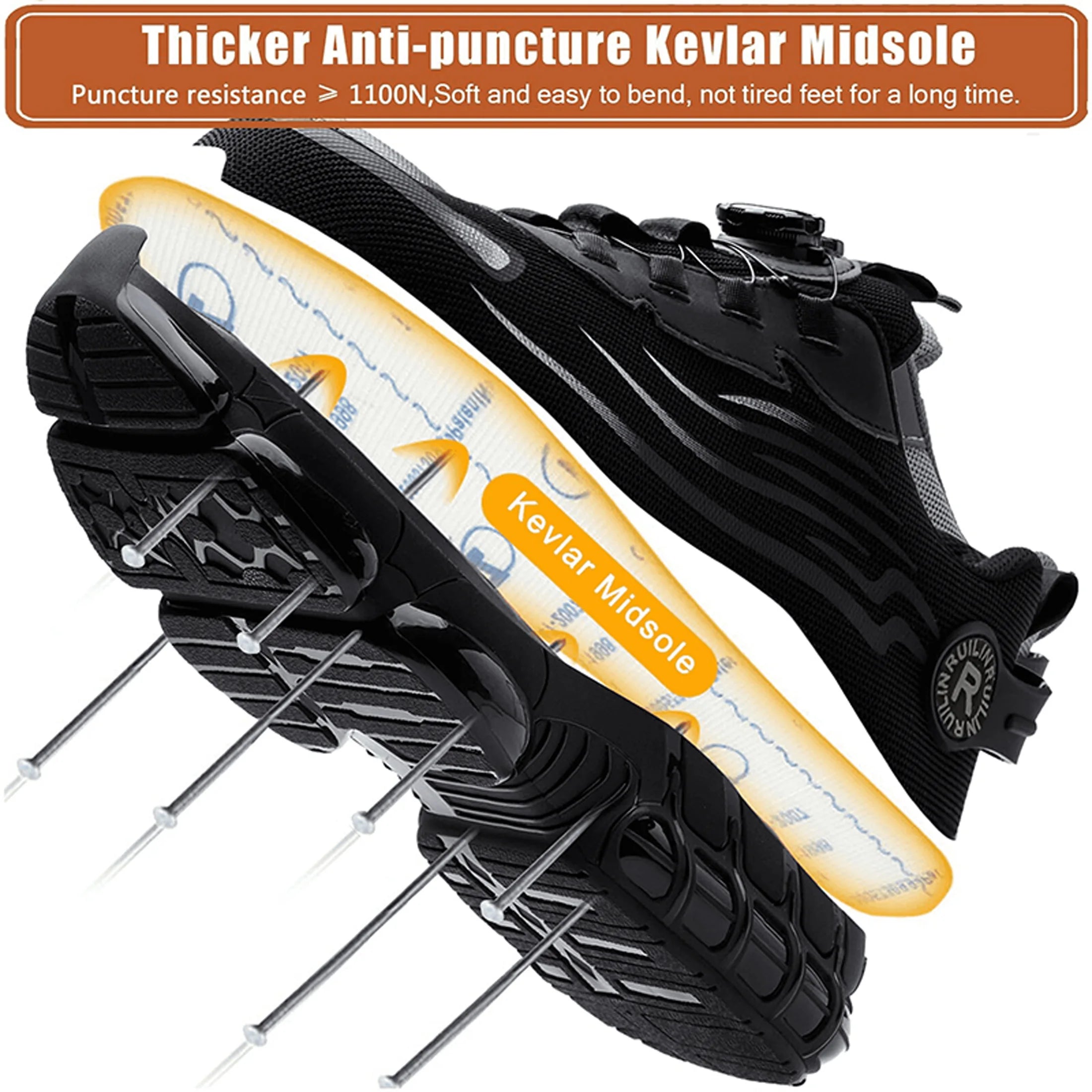 Manlegu Tough Safety Shoes - Ultimate Slip Resistance & Protection