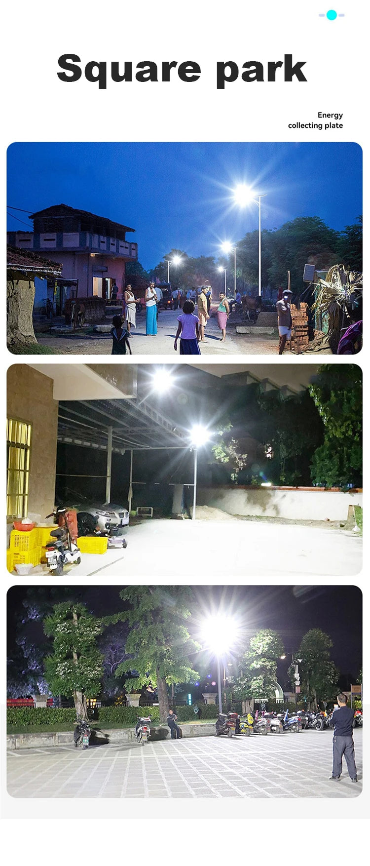 200W Solar Street Light - Outdoor, Waterproof, Auto Dusk to Dawn