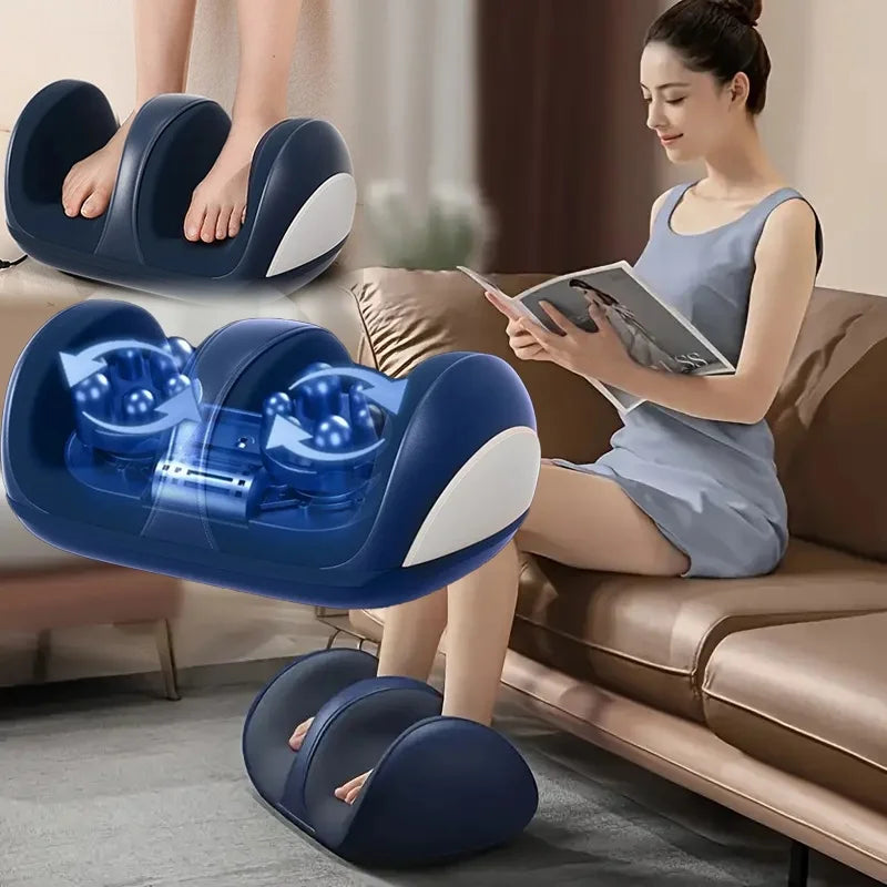 Extra Large Electric Foot & Calf Massager with Heat, Shiatsu & Kneading | Deep Muscle Relief