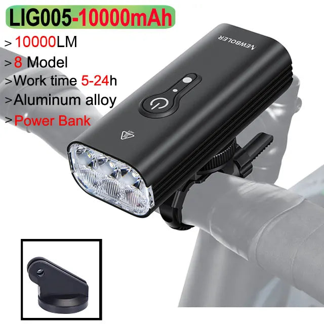 NEWBOLER 10000LM Smart Bicycle Light | USB Rechargeable 10000mAh Front Lamp