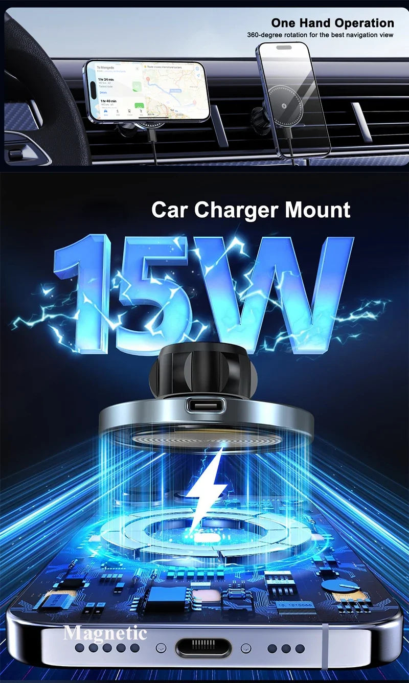 UYUXIO Strong Magnetic Wireless Car Charger Mount