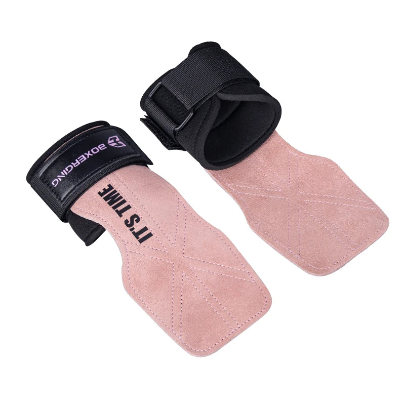 Vabena Cowhide Gym Gloves Grips - Anti-Skid Palm Protection for Weightlifting