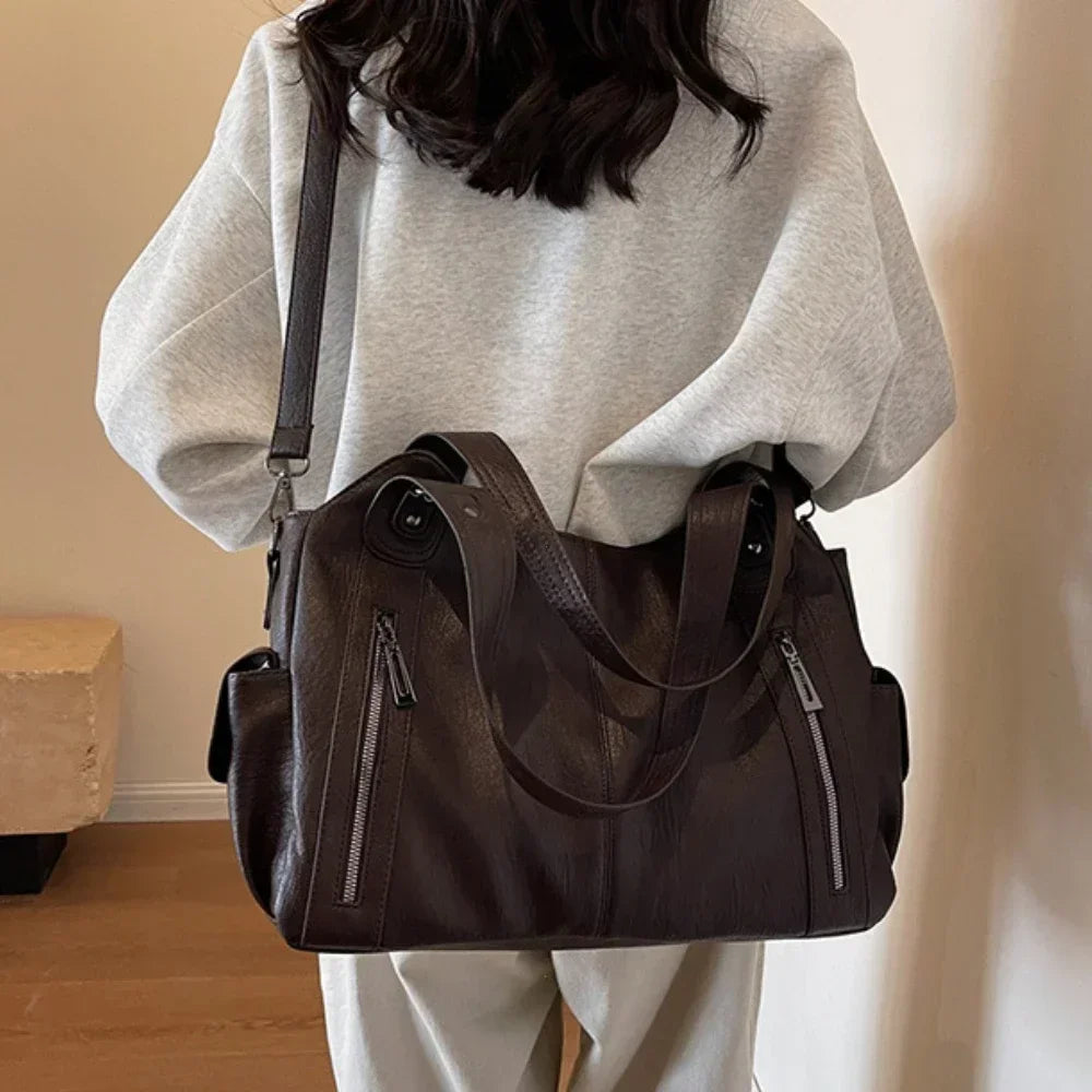 Vabena 2026 Soft Interior Shoulder Bags - High Quality Contrasting PU Handbags