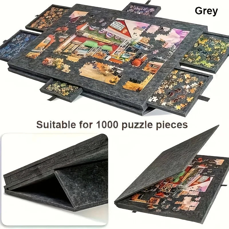 6-in-1 Tiltable Puzzle Board Desk with 6 Drawers - Holds 1000pcs