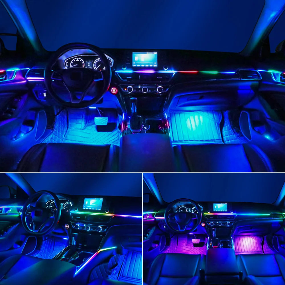 RGB LED Car Ambient Light Kit - APP Control Streamer Atmosphere Lamp