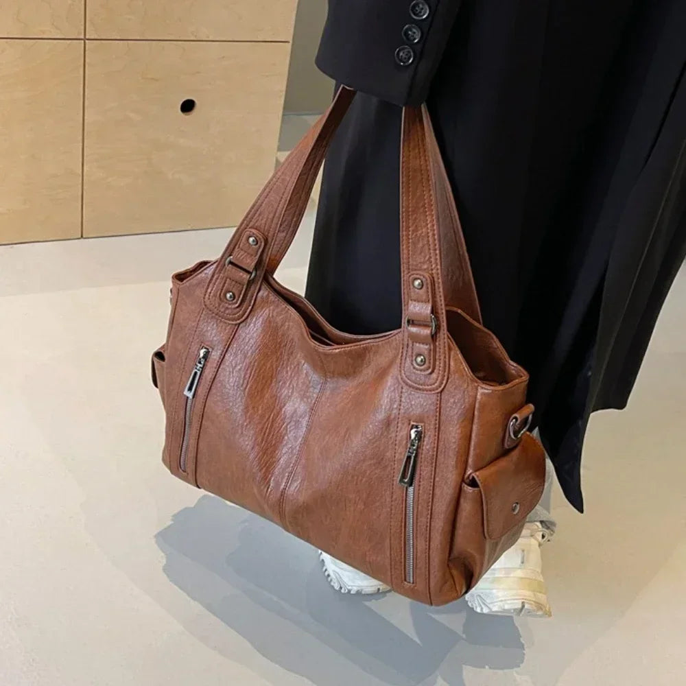 Vabena 2026 Soft Interior Shoulder Bags - High Quality Contrasting PU Handbags
