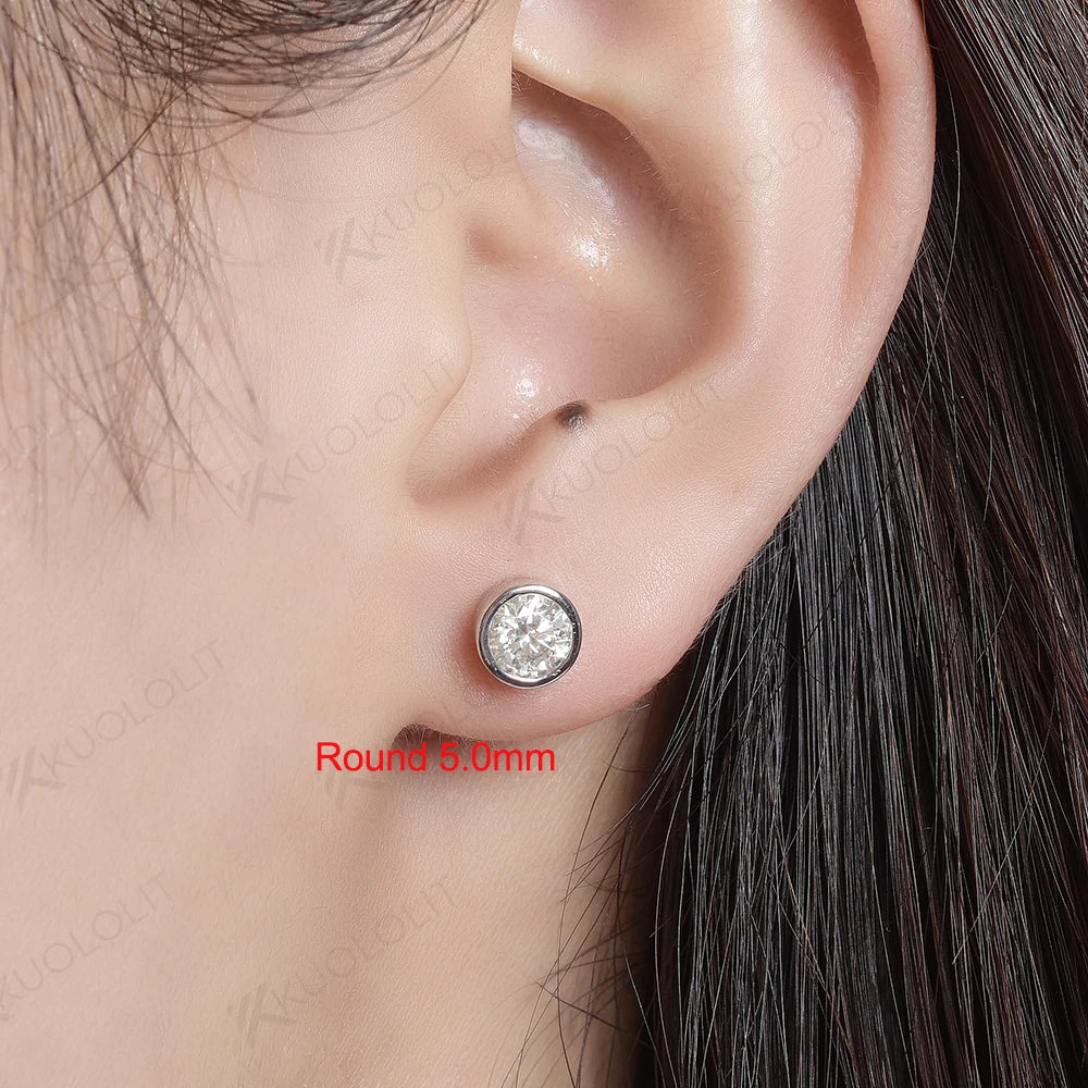 Kuololit Lab Grown Diamond Engagement Earrings - 18K/14K/925 Studs