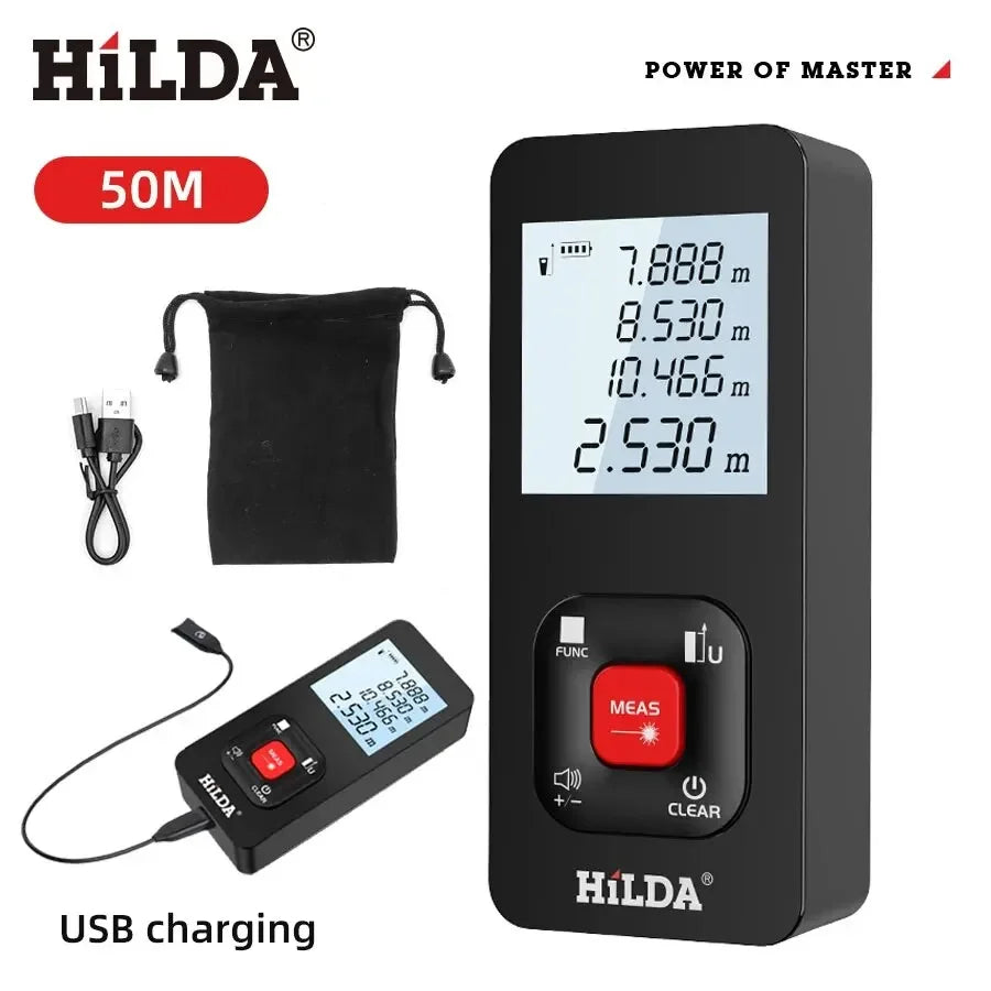 HILDA Laser Rangefinder | Digital Red/Green Light Distance Meter 50M-120M
