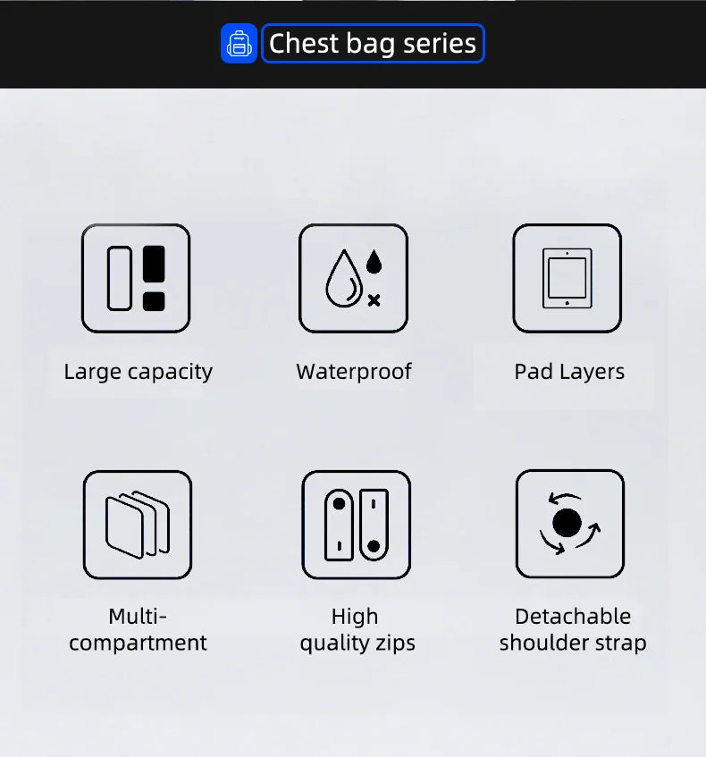 HK Anti-Theft Men's Shoulder Bag | Waterproof USB Chest Sling