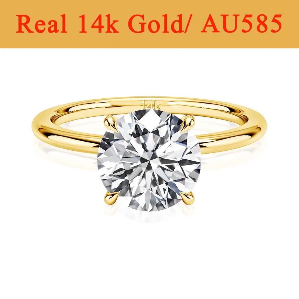 14K Gold Moissanite Engagement Ring for Women | Wedding Band
