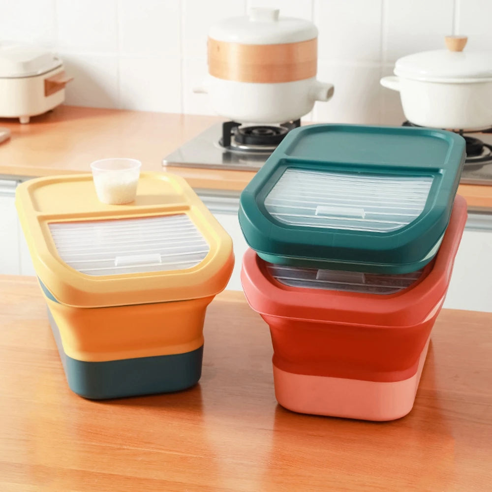 Airtight Collapsible Pet Food Storage Container - 13/33LB Dry Dog Cat Food Box