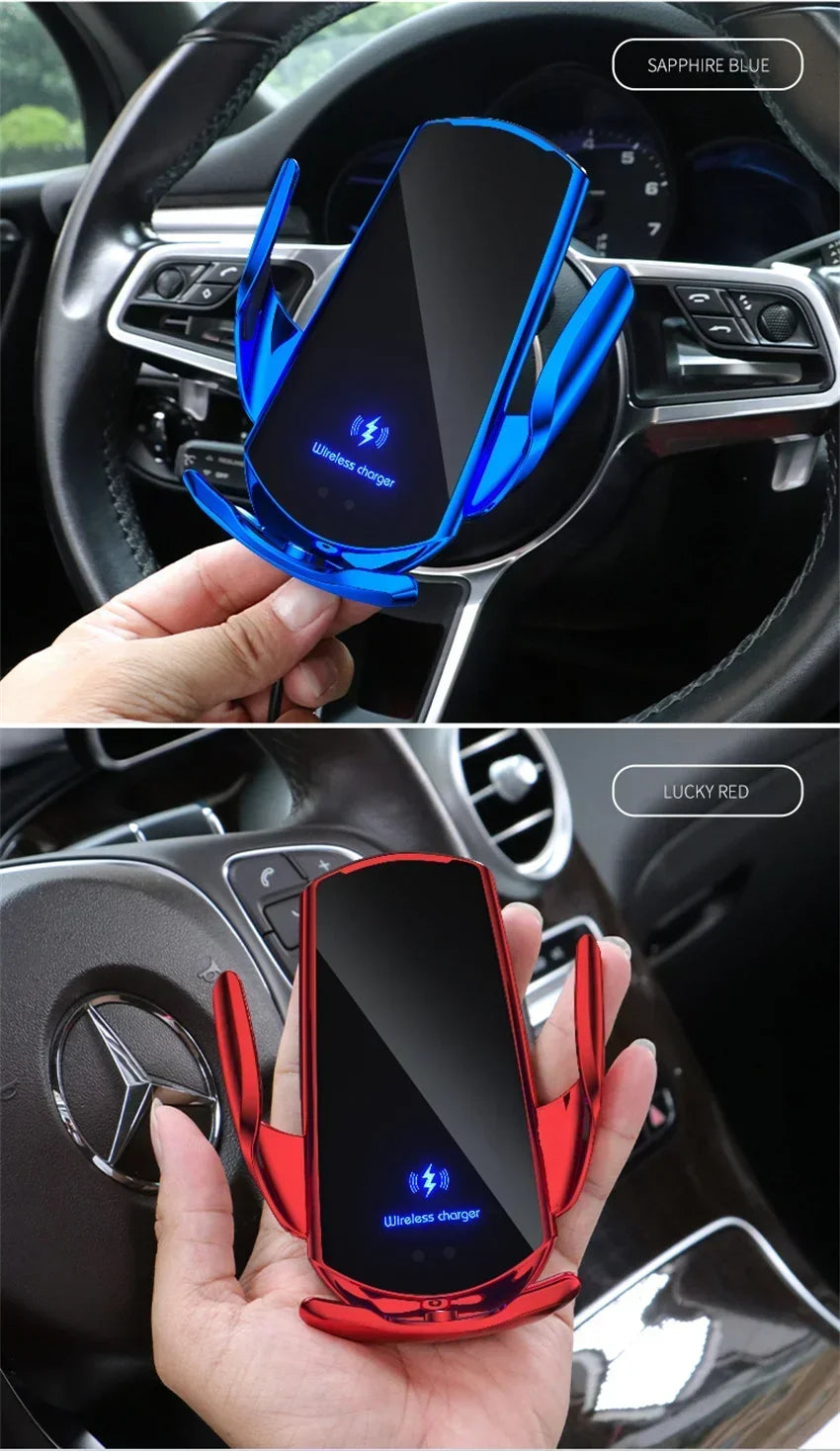 VIKEFON 15W Magnetic Wireless Car Charger & Auto Phone Mount - Fast Charging