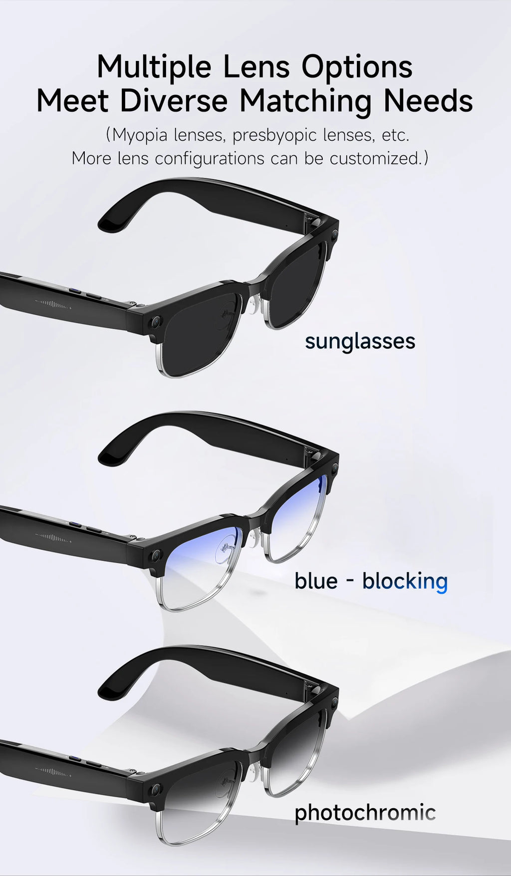 Vabena 2026 Smart Camera Glasses for Men - 800W, AI, Video & Translation