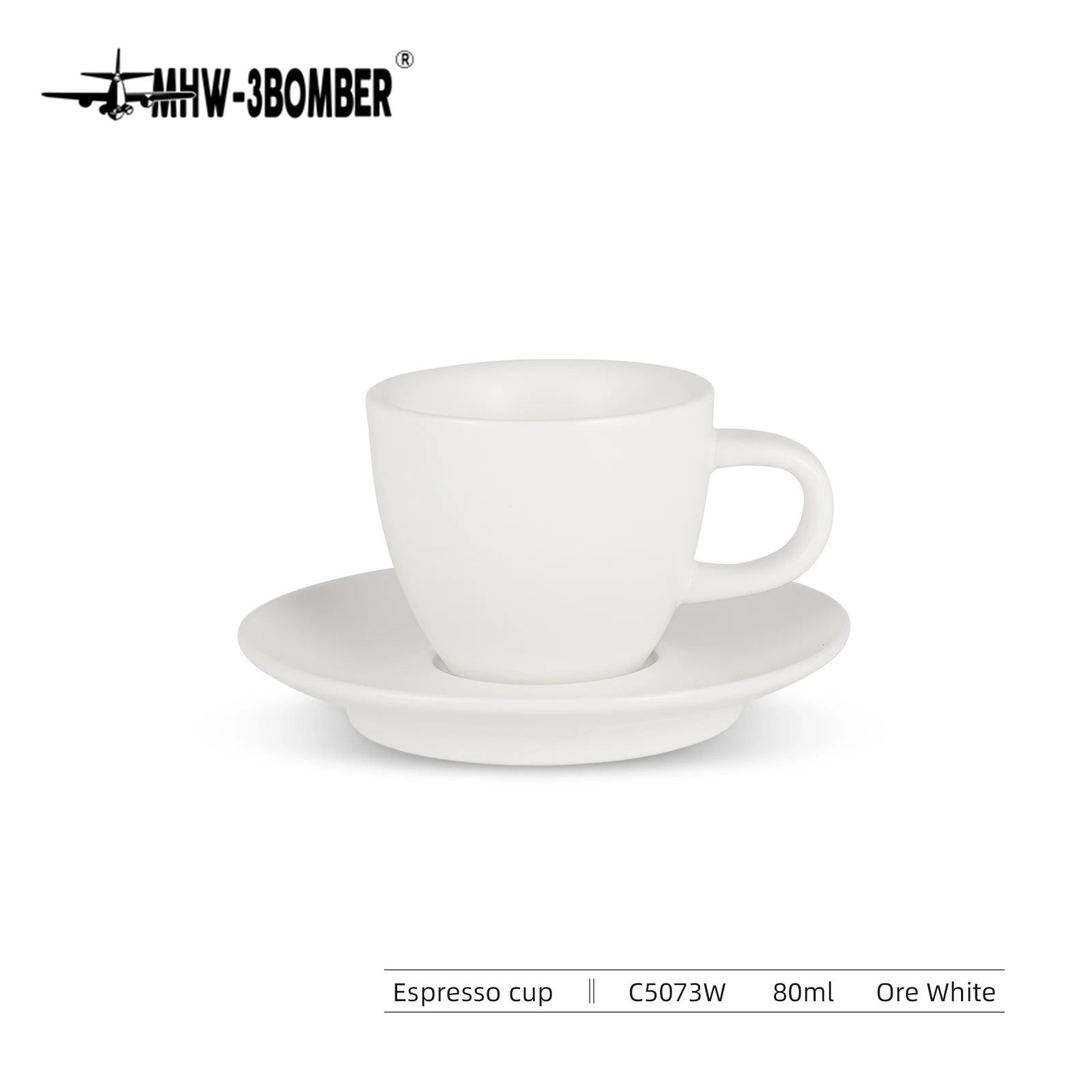 MHW-3BOMBER 80ml Ceramic Espresso Mug & Saucer for Latte Art