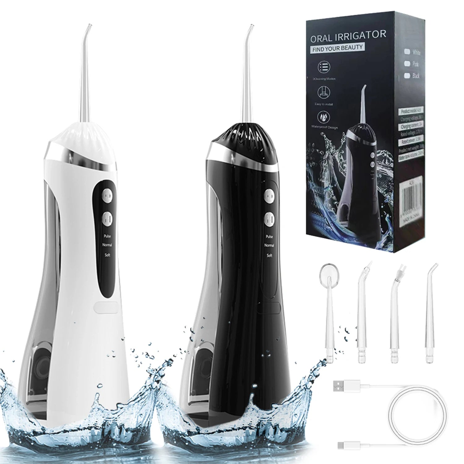 Vabena Electric Oral Irrigator - 3 Modes, USB Rechargeable for Superior Dental Care