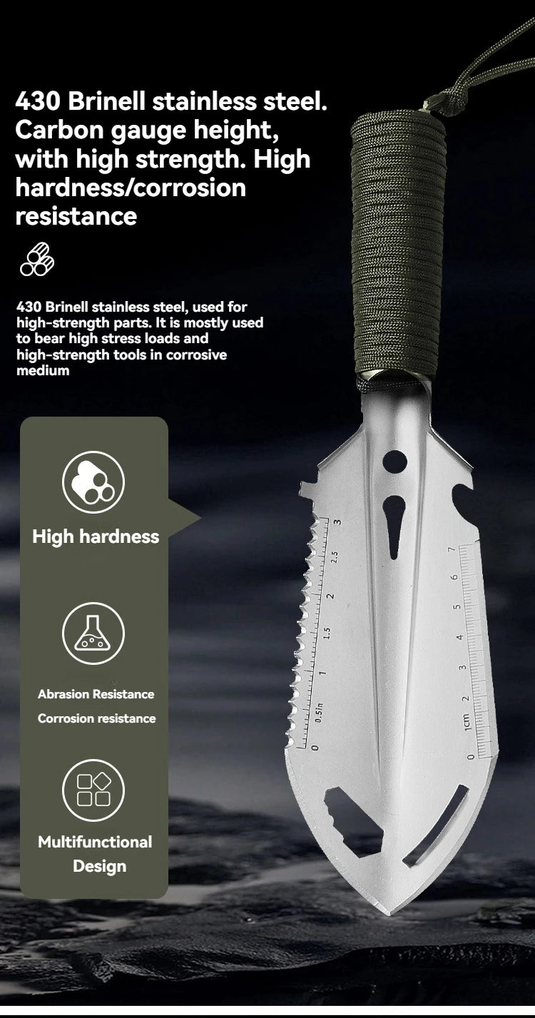 Vabena Camping Engineer Survival Shovel - Multifunctional Stainless Steel Hand Tool